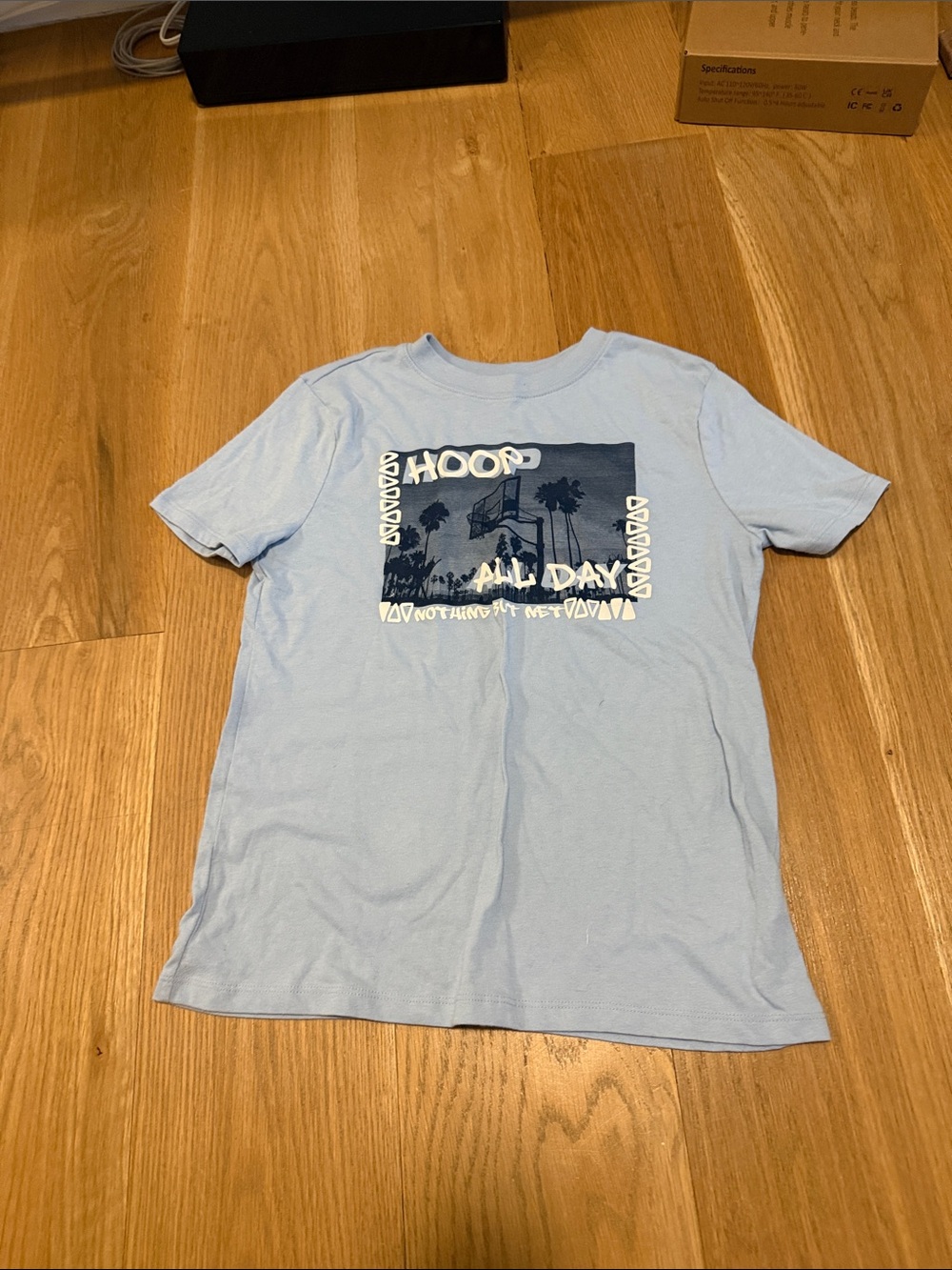 OshKosh B'gosh Light Blue Graphic 'Hoop All Day' Short Sleeve Tee